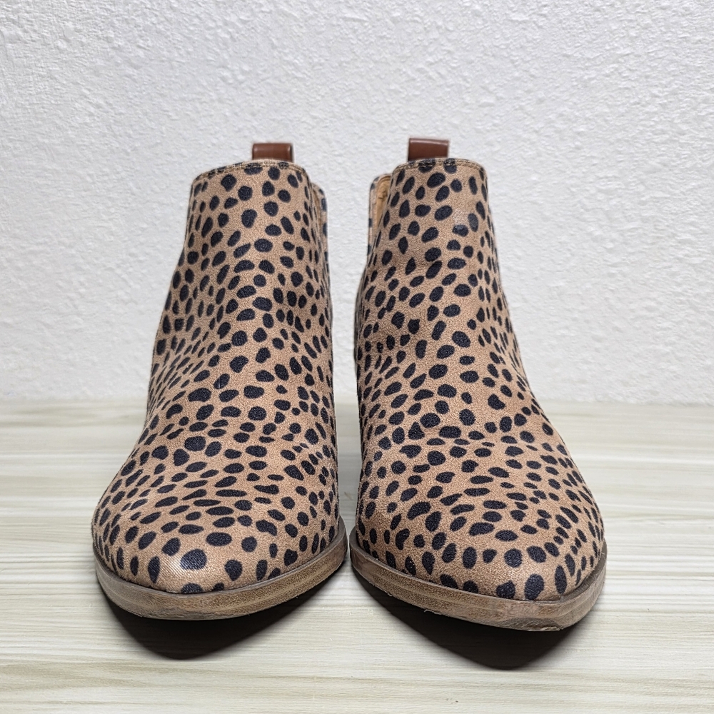 Nine West Leopard Ankle Boot with Chunky Heel Size 8.5 - Picture 2 of 8